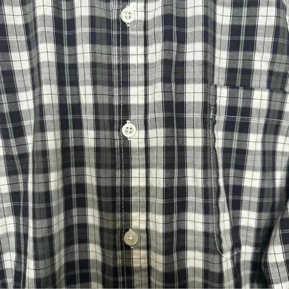 George Classics Button-Down Shirt Plaid Black & White Size Extra Large - Picture 12 of 16